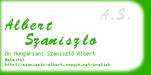 albert szaniszlo business card